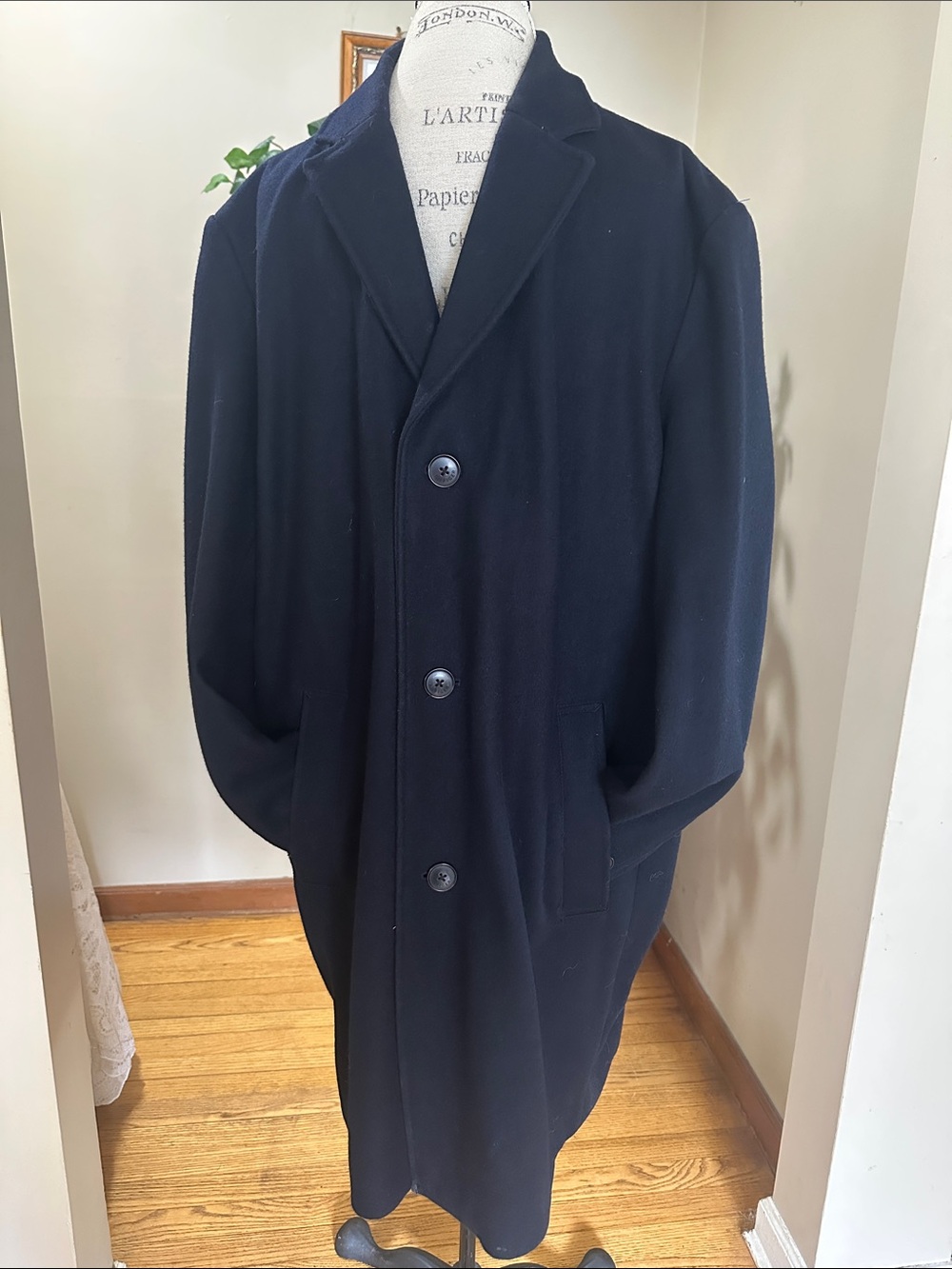 Tommy Hilfiger Black Pea Coat - Classic Button Front/ XXL